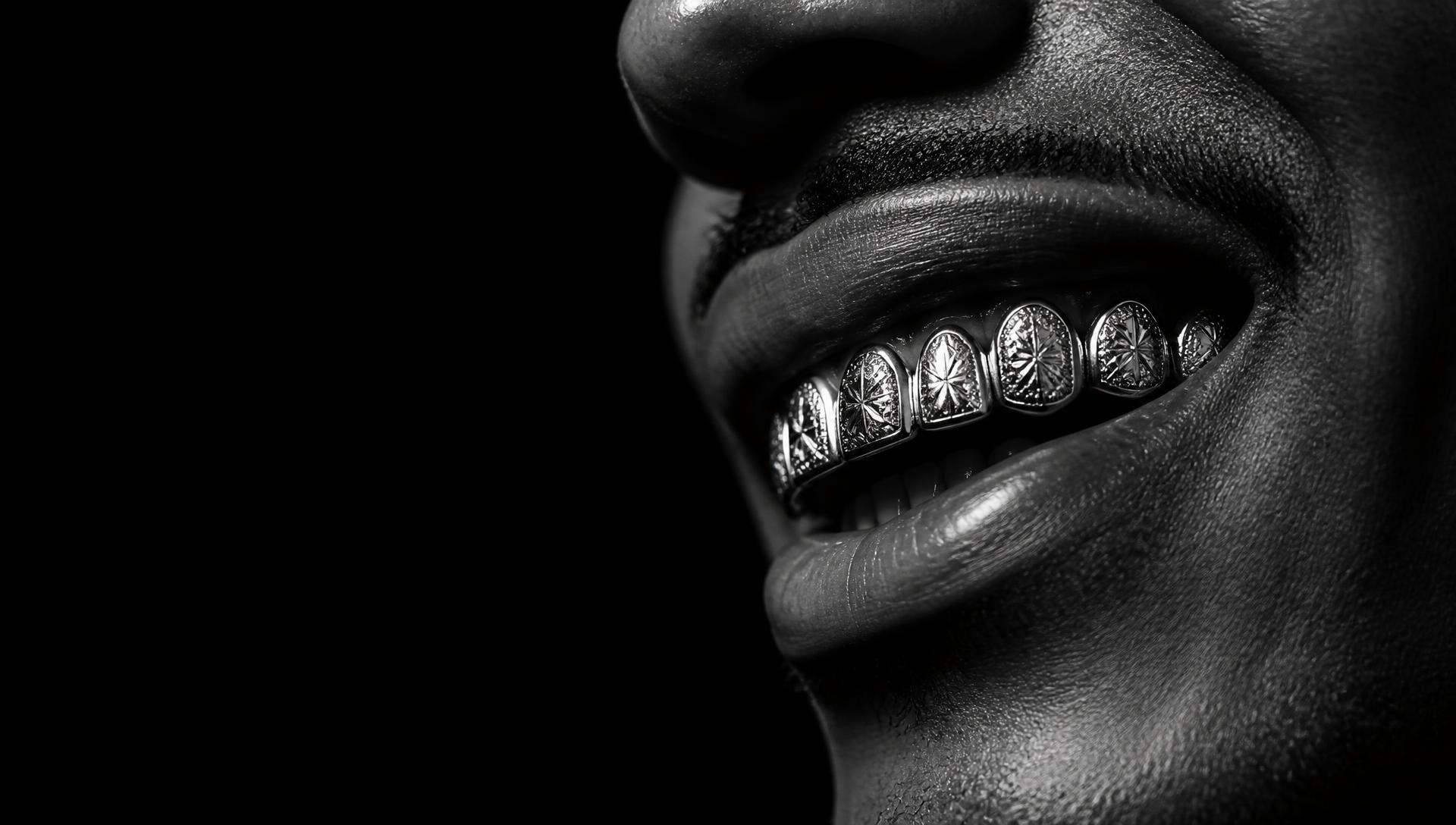 Polished custom silver grillz